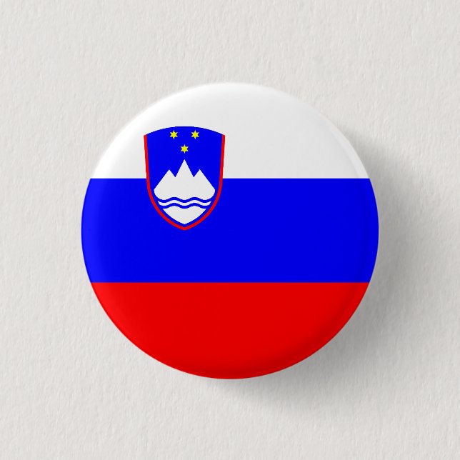 Flag of Slovenia 3 Cm Round Badge (Front)