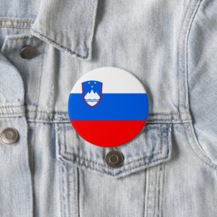Flag of Slovenia 7.5 Cm Round Badge