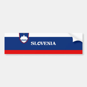 Flag of Slovenia, labelled Bumper Sticker