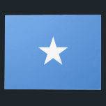Flag of Somalia Notepad<br><div class="desc">This design features the national flag of Somalia (officially known as the Federal Republic of Somalia), which is a country in the Horn of Africa. Somalia has the longest coastline on Africa's mainland. Somalia is bordered by Ethiopia to the west, Djibouti to the northwest, the Gulf of Aden to the...</div>