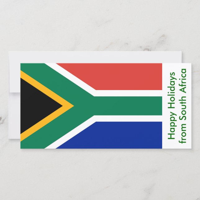Flag of South Afric, Happy Holidays from Africa Holiday Card (Front)