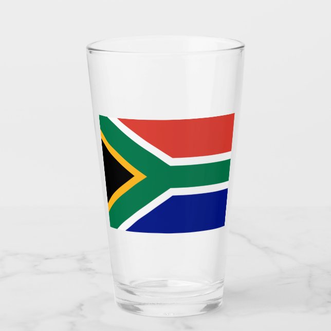 Flag of South Africa - Patriotic Glass Cup  (Front)