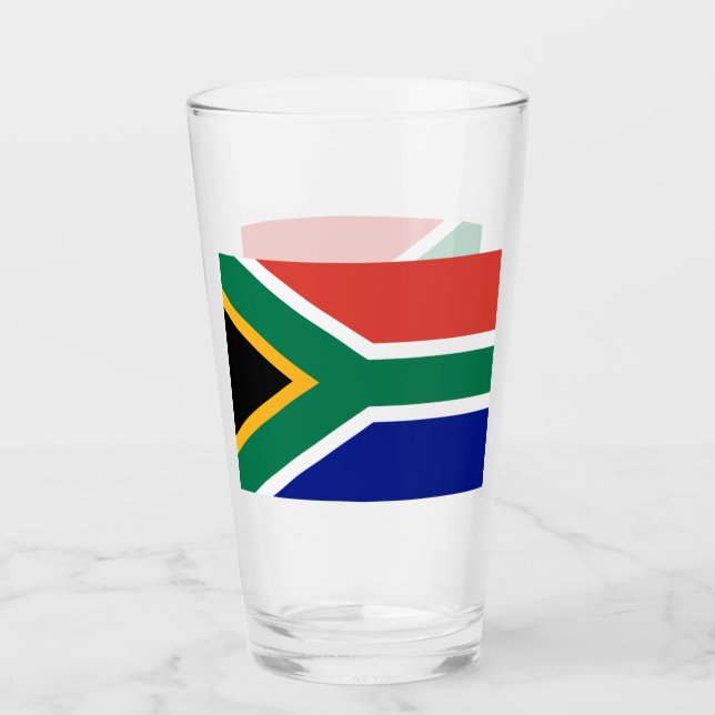 Flag of South Africa - Patriotic Glass Cup  (Front)