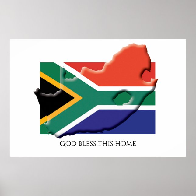 Flag of SOUTH AFRICA Patriotic Home Customised Poster (Front)