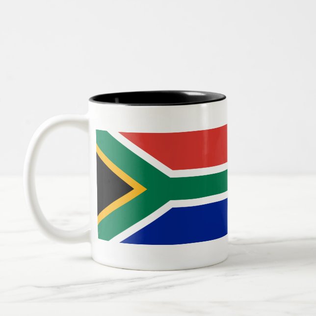 Flag of South Africa Two-Tone Coffee Mug (Left)