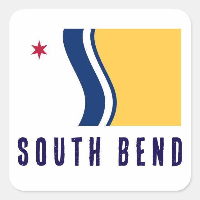Flag of South Bend, Indiana Square Sticker (Front)