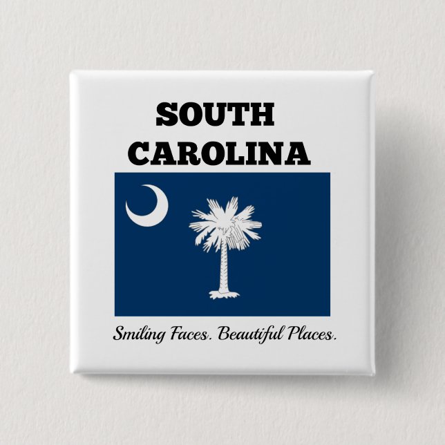 Flag of South Carolina 15 Cm Square Badge (Front)