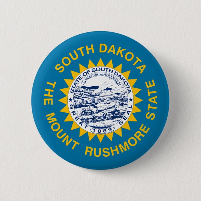 Flag of South Dakota 6 Cm Round Badge (Front)