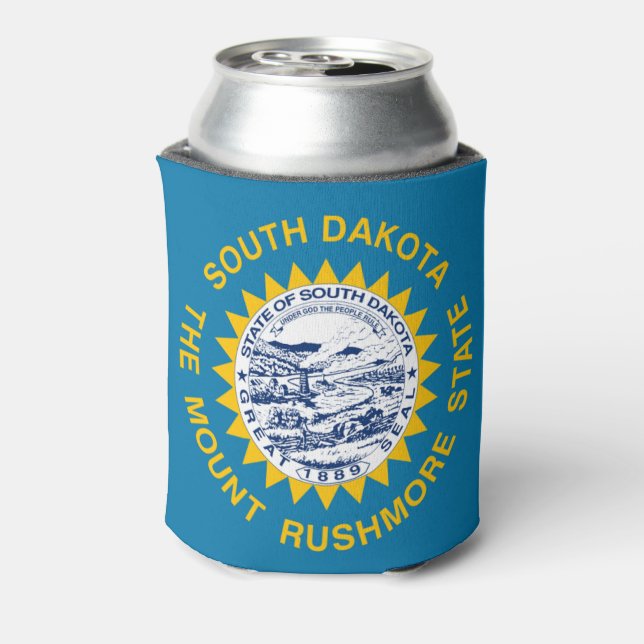Flag of South Dakota Can Cooler (Can Back)