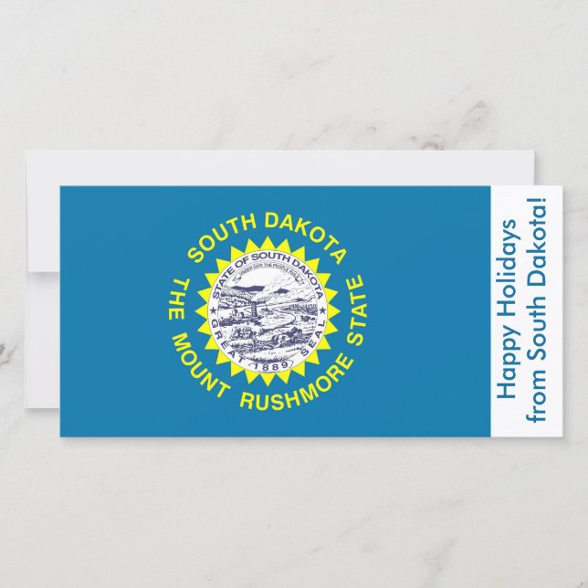 Flag of South Dakota, Happy Holidays from U.S.A. Holiday Card (Front)