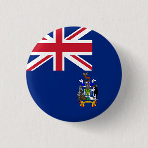 Flag of South Georgia and the South Sandwich Islan 3 Cm Round Badge
