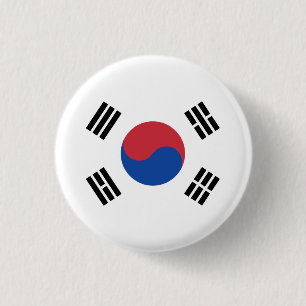Flag of South Korea 3 Cm Round Badge
