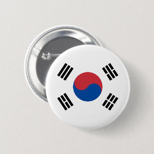 Flag of South Korea 6 Cm Round Badge