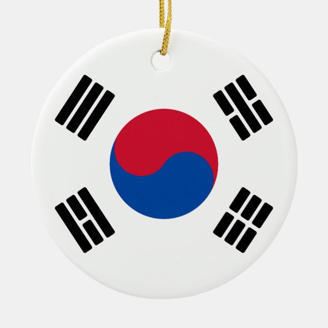 Flag of South Korea Ceramic Tree Decoration (Front)