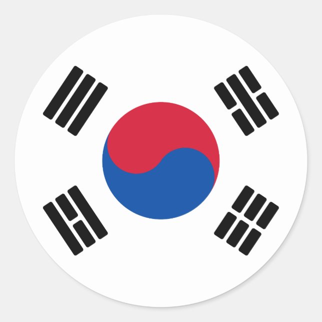 Flag of South Korea Classic Round Sticker (Front)
