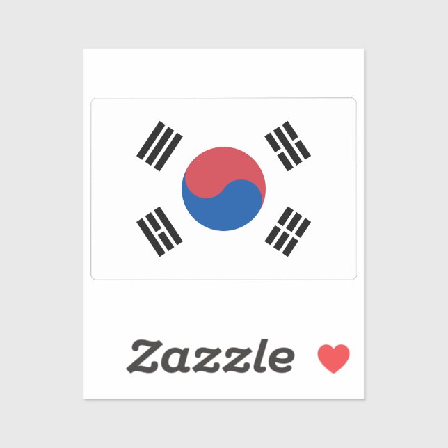 Flag of South Korea custom-cut  (Sheet)