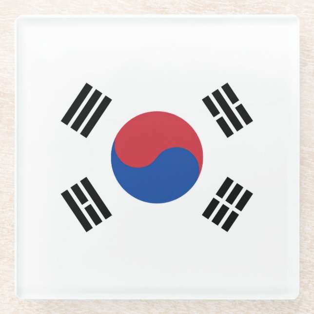 Flag of South Korea Glass Coaster (Front)