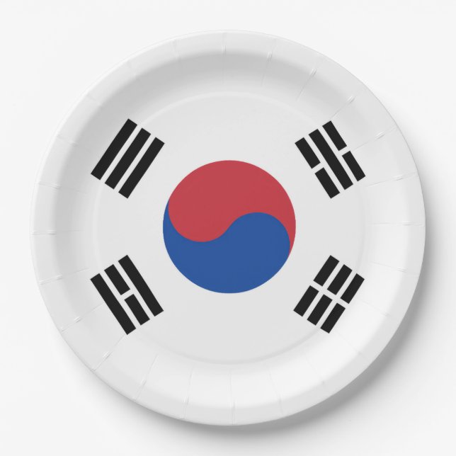 Flag of South Korea Paper Plate (Front)