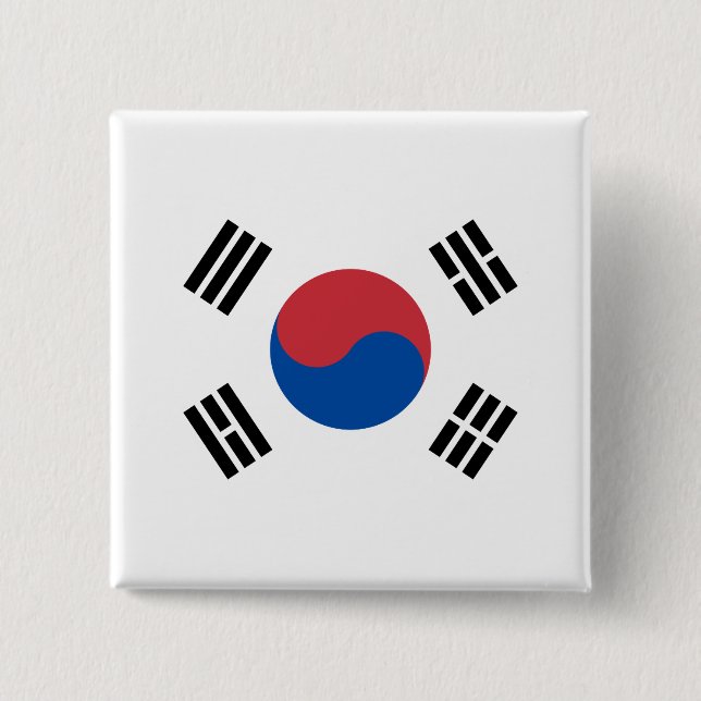 Flag of South Korea (ROK) 15 Cm Square Badge (Front)