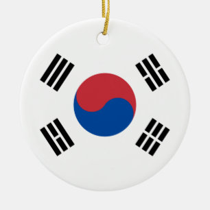 Flag of South Korea (ROK) Ceramic Tree Decoration