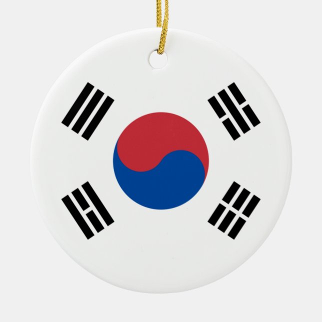Flag of South Korea (ROK) Ceramic Tree Decoration (Front)