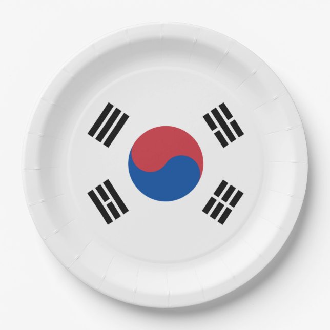 Flag of South Korea (ROK) Paper Plate (Front)