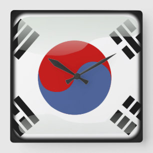 Flag of South Korea Square Wall Clock
