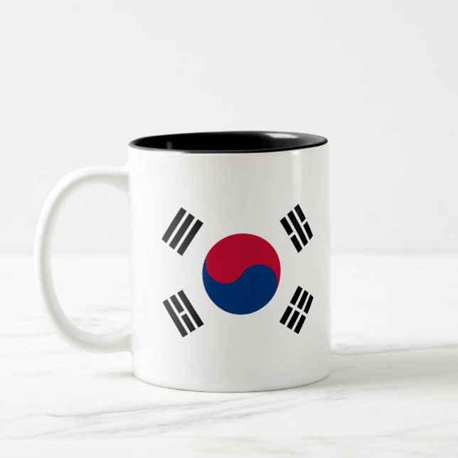 Flag of South Korea Two-Tone Coffee Mug (Left)