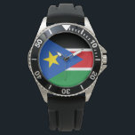 Flag of South Sudan (Africa) Watch<br><div class="desc">This design features the national flag of South Sudan (officially known as the Republic of South Sudan), which is a landlocked country in east-central Africa. South Sudan borders Ethiopia to the east, Sudan to the north, the Central African Republic to the west, the Democratic Republic of the Congo to the...</div>