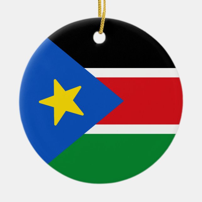 Flag of South Sudan Ceramic Tree Decoration (Front)