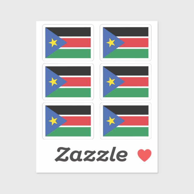 Flag of South Sudan Collection pack of 6 (Sheet)
