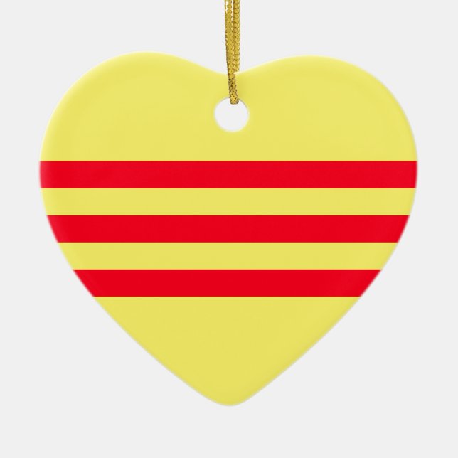 Flag of South Vietnam Ceramic Tree Decoration (Front)