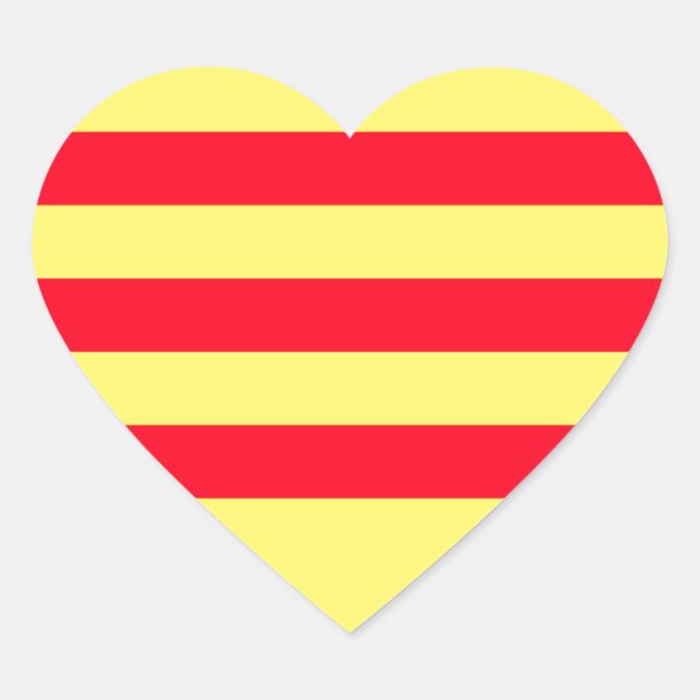 Flag of South Vietnam Heart Sticker (Front)