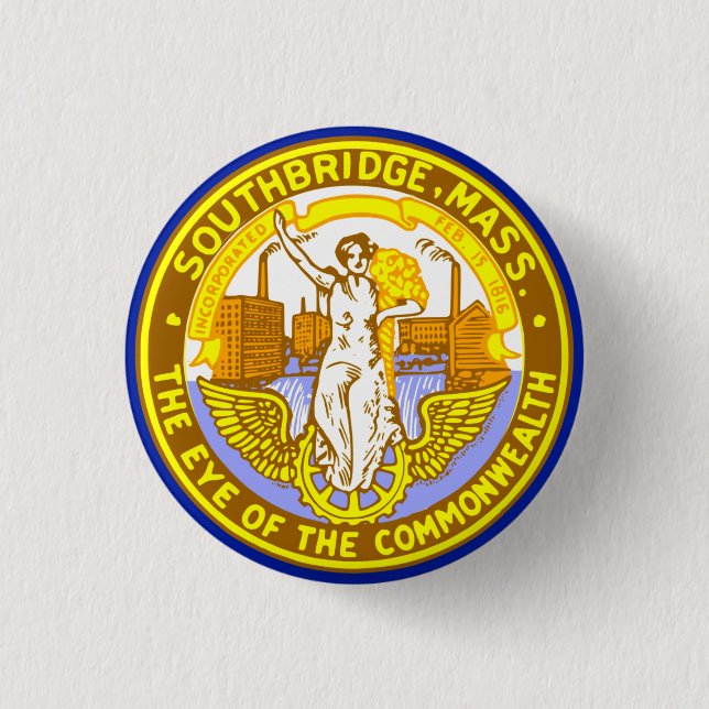 Flag of Southbridge, Massachusetts 3 Cm Round Badge (Front)