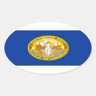 Flag of Southbridge, Massachusetts Oval Sticker