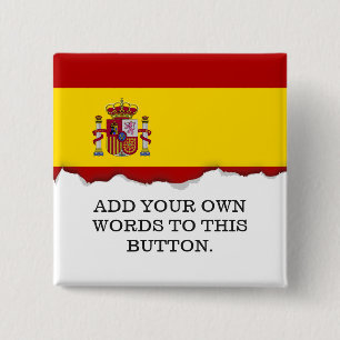 Flag of Spain 15 Cm Square Badge