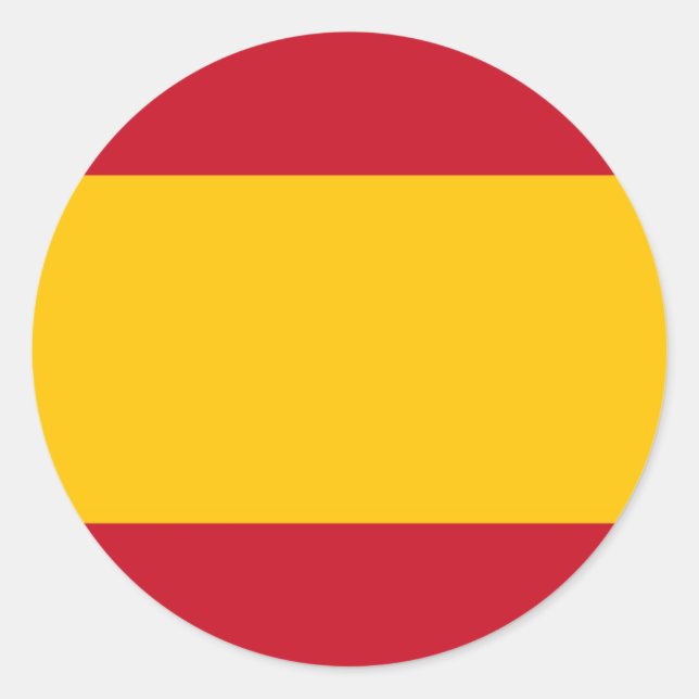 Flag of Spain, Bandera de España, Bandera Española Classic Round Sticker (Front)