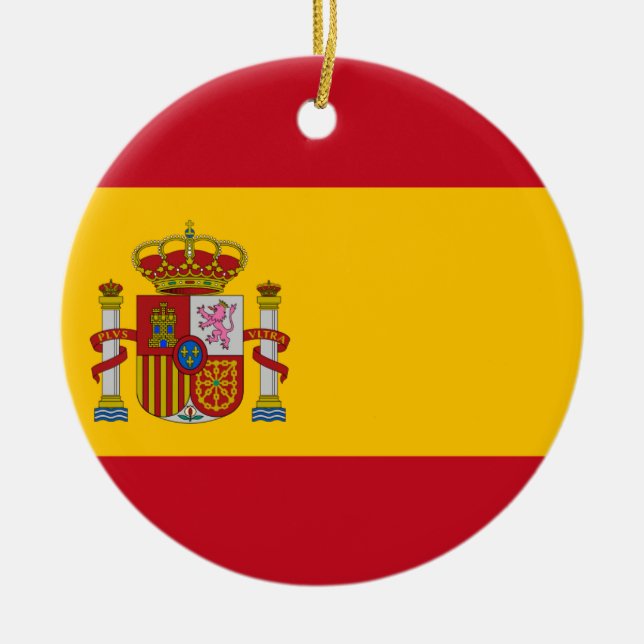 Flag of Spain - Bandera de España - Spanish Flag Ceramic Tree Decoration (Front)