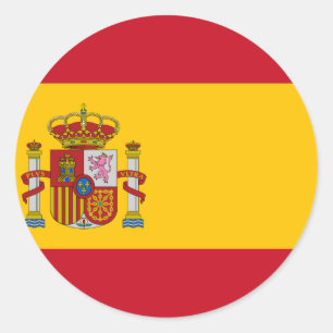 Flag of Spain - Bandera de España - Spanish Flag Classic Round Sticker