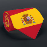 Flag of Spain - Bandera de Espana Tie<br><div class="desc">Flag of Spain - Bandera de Espana Currently, the flag has three horizontal stripes where the top one and the bottom one are red and the wider middle stripe is yellow and the national coat of arms. Its fields represent Castile, Leon, Aragon, Navarre, and Grenada. Hercules columns on the sides...</div>