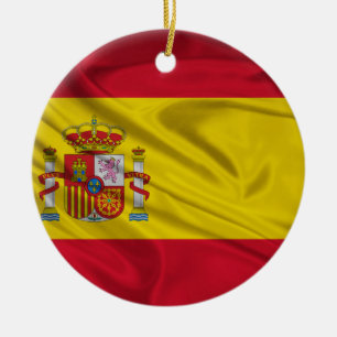 Flag of Spain Ceramic Tree Decoration