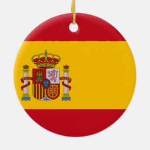 Flag of Spain Ceramic Tree Decoration