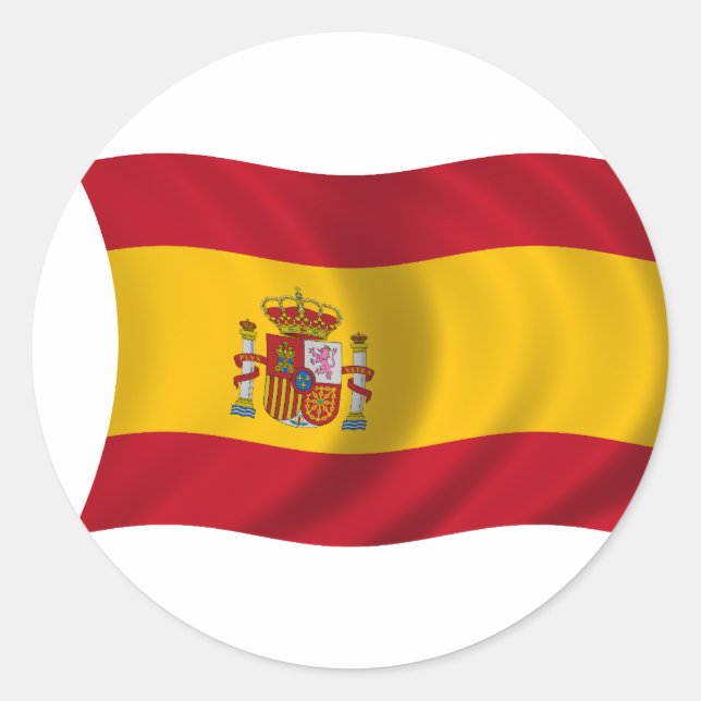 Flag of Spain Classic Round Sticker (Front)