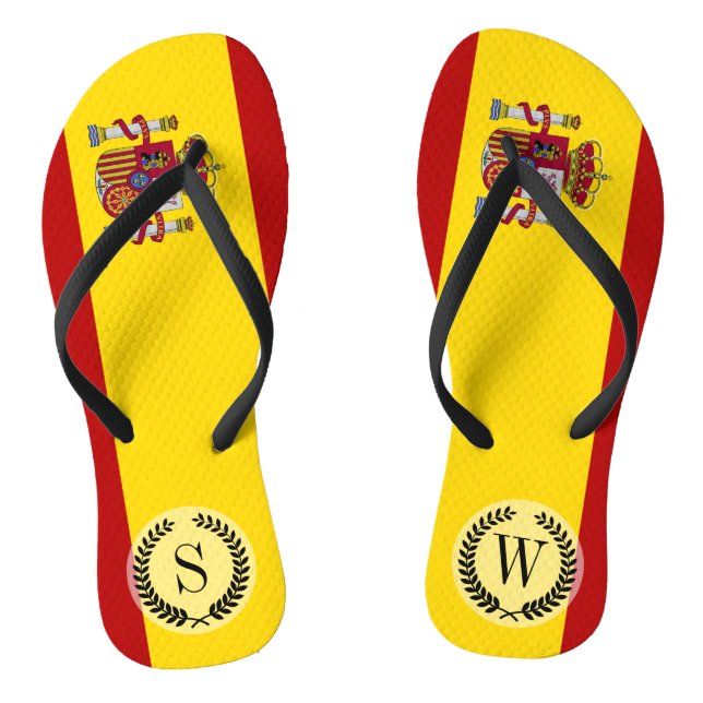 Flag of Spain Flip Flops (Footbed)
