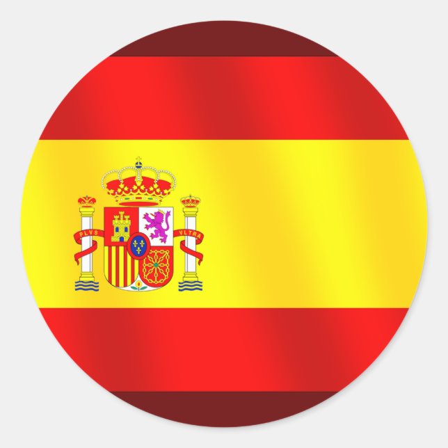 Flag of Spain for Spaniards worldwide Classic Round Sticker (Front)