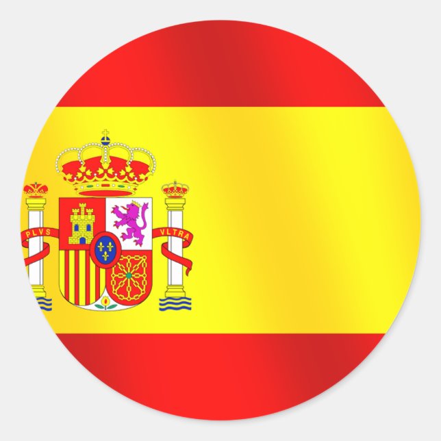 Flag of Spain for Spaniards worldwide Classic Round Sticker (Front)