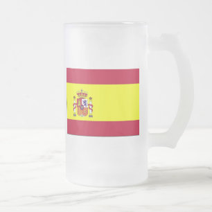 Flag of Spain Frosted Glass Beer Mug