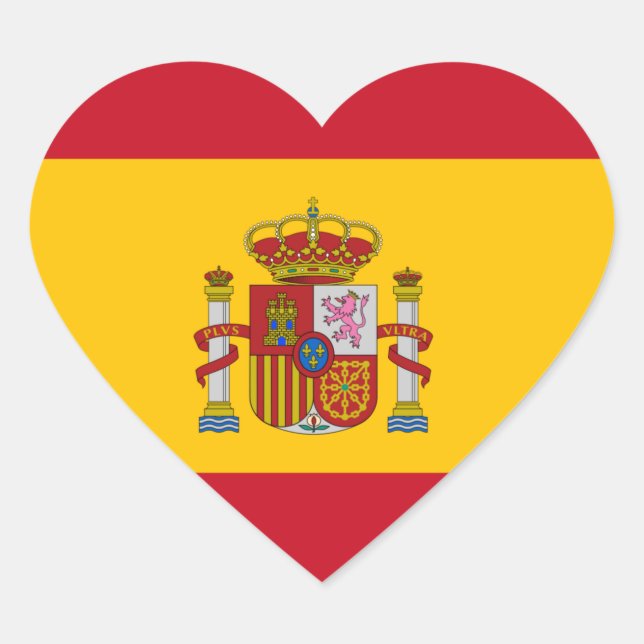 Flag of Spain Heart Sticker (Front)