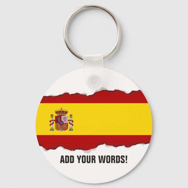 Flag of Spain Key Ring (Front)