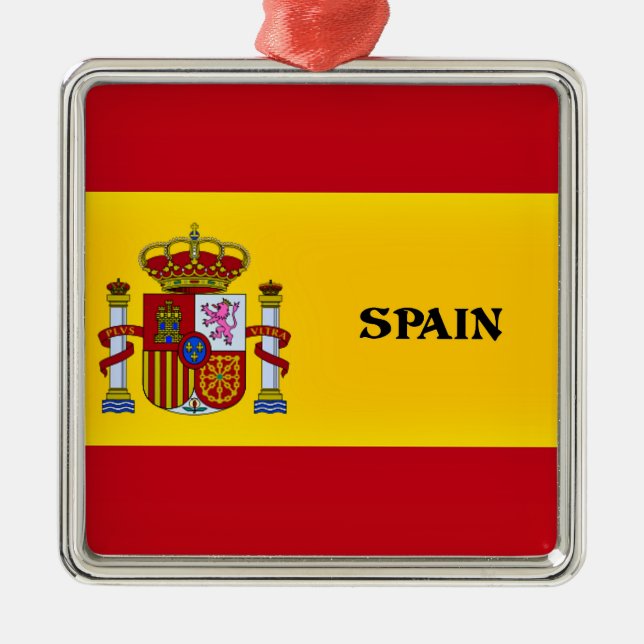 Flag of Spain  Metal Tree Decoration (Front)